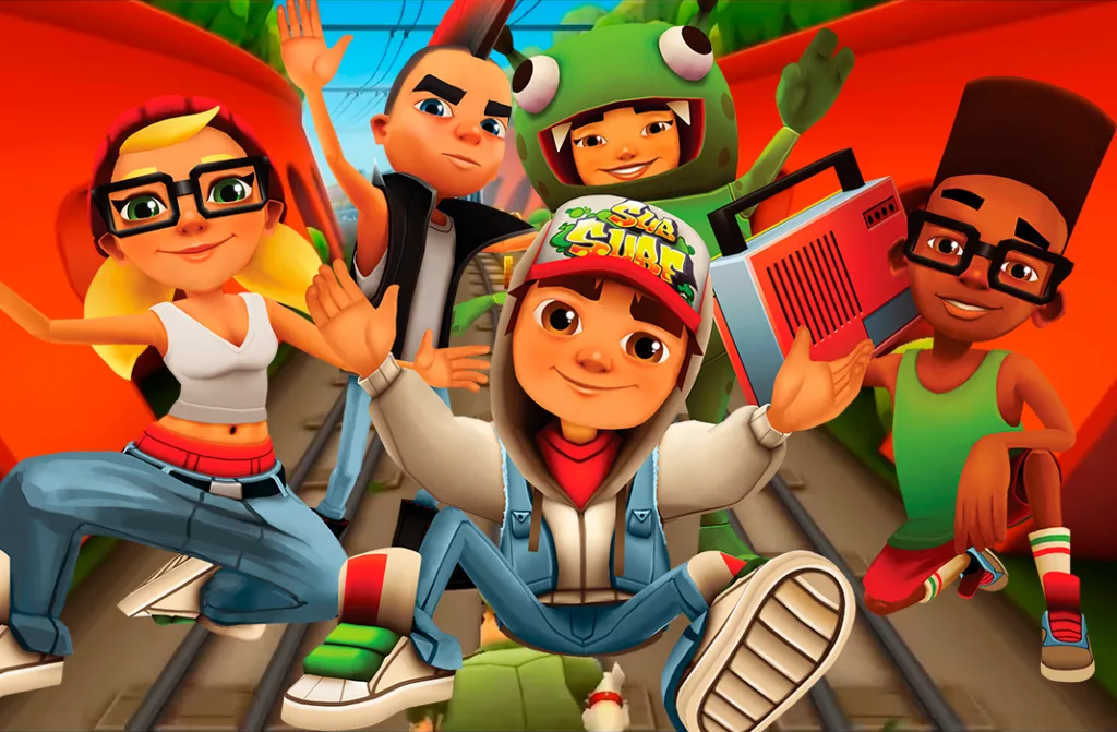 Subway Surfers Unblocked Alt Text: Dash through unblocked subway tracks! Evade obstacles, collect coins, and enjoy endless running fun in Subway Surfers Unblocked.